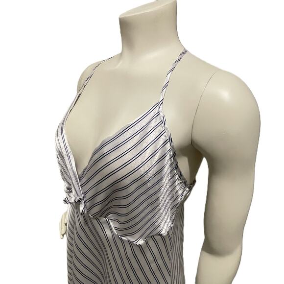 VTG Cinema Etoile Nightgown L Satin Striped Slip Dress Made in USA - Picture 11 of 13